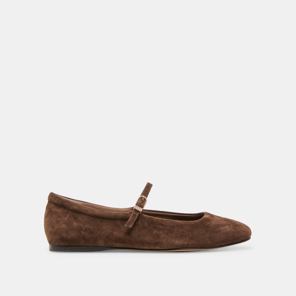 Dolce Vita SHOES | Reyes Dk Brown Suede Ballet Flats