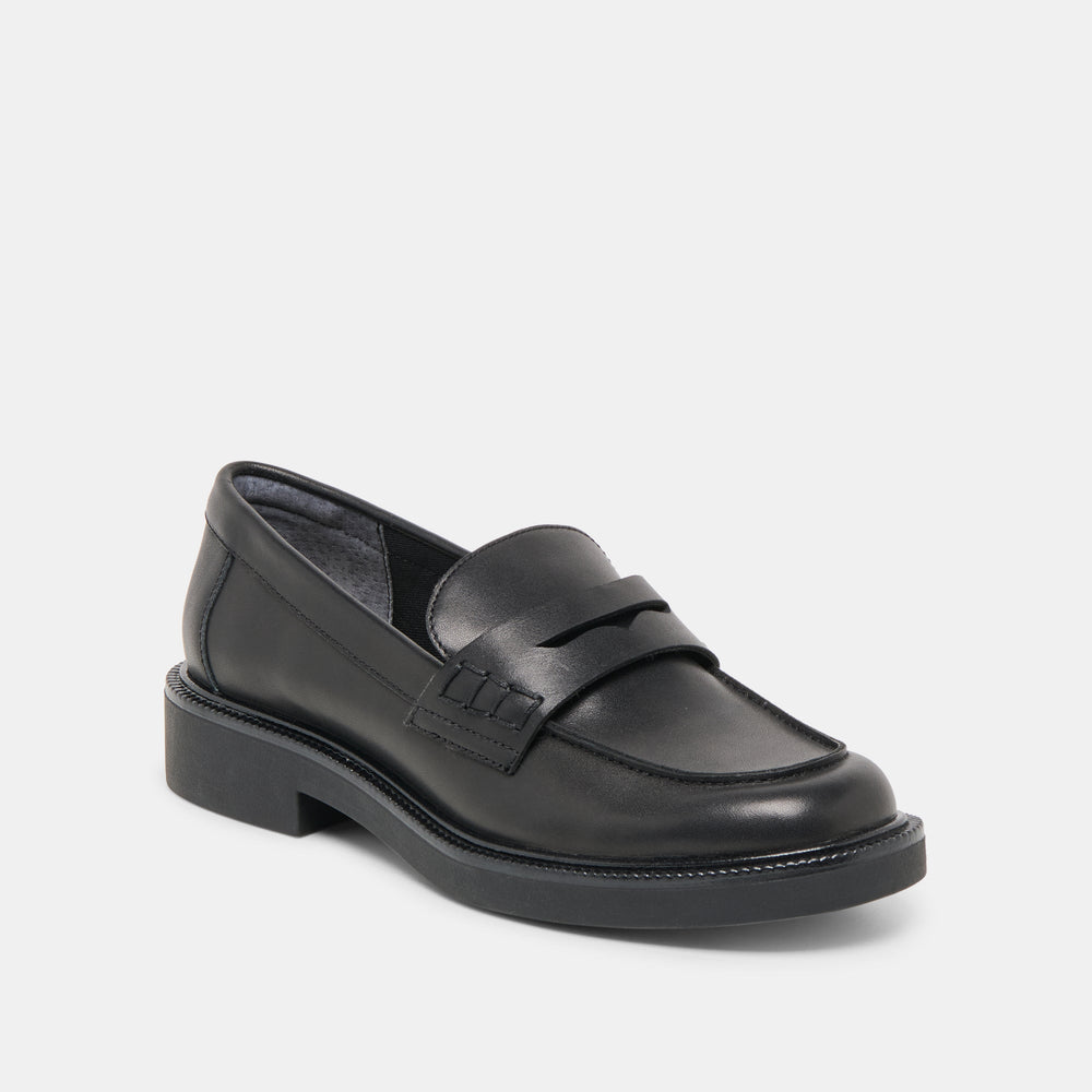 Dolce Vita SHOES | Tiggy Black Leather Loafers