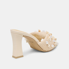 Dolce Vita SHOES | Tylah Oatmeal Beaded Raffia Heels