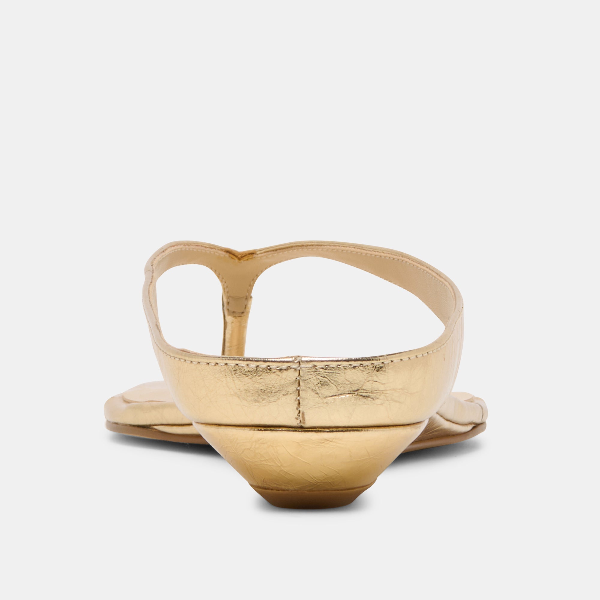 Dolce Vita SHOES | GIZEL Gold Crinkle Patent Thong Square-Toe Sandals