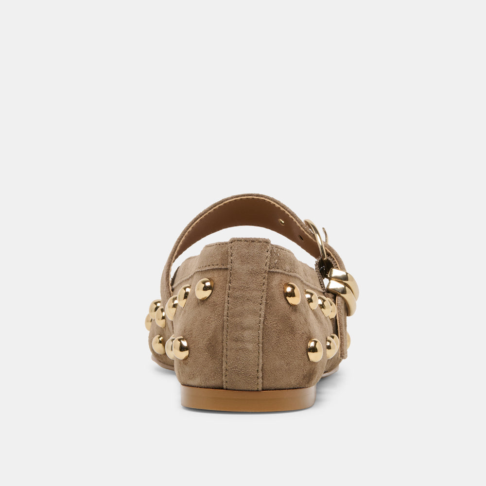 Dolce Vita SHOES | Mikel Stud Olive Suede Ballet Flats