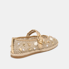 Dolce Vita SHOES | Ralph Gold Beaded Raffia Ballet Flats