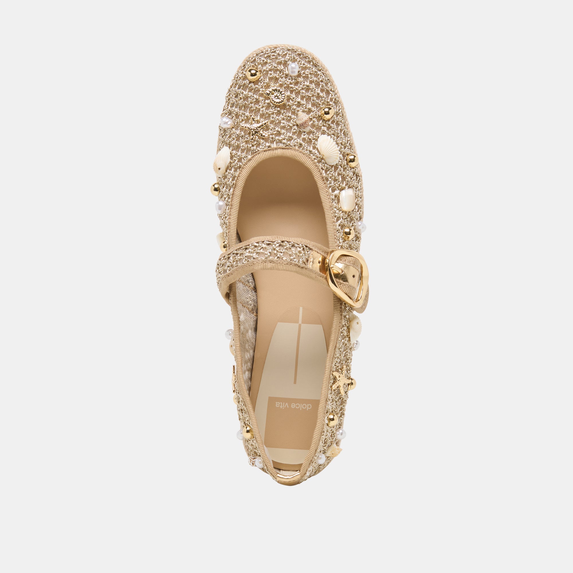 Dolce Vita SHOES | Ralph Gold Beaded Raffia Ballet Flats