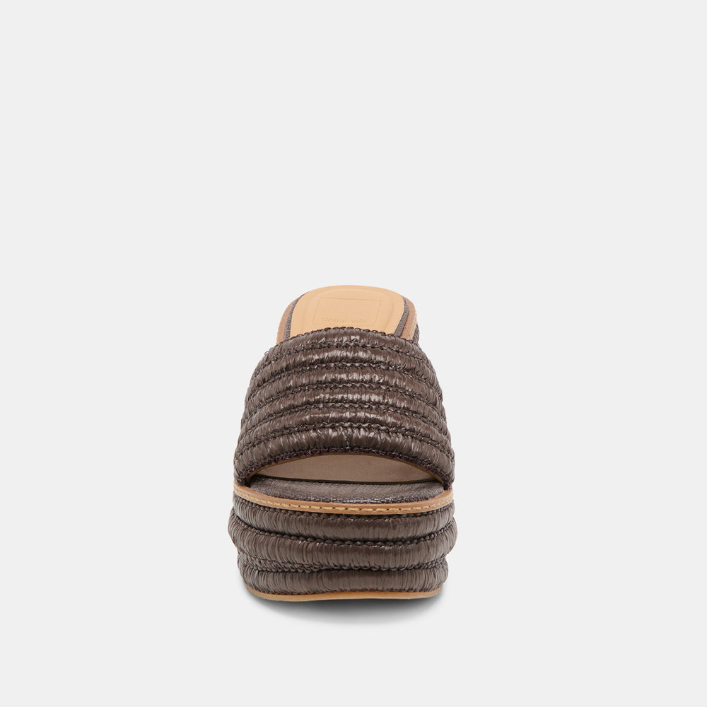 Dolce Vita SHOES | Throne Chocolate Raffia Wedges