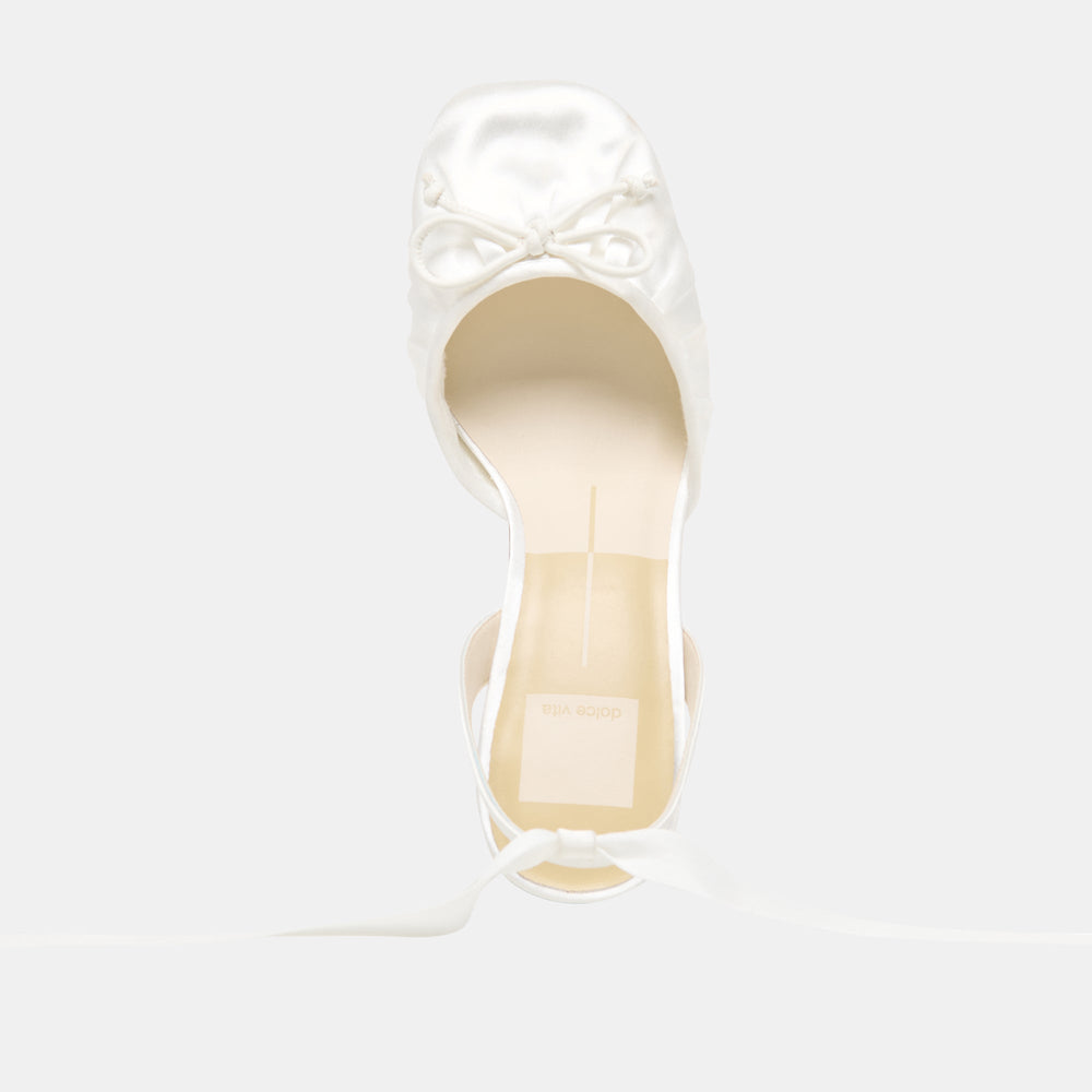 Dolce Vita SHOES | Tisha True White Satin Heels