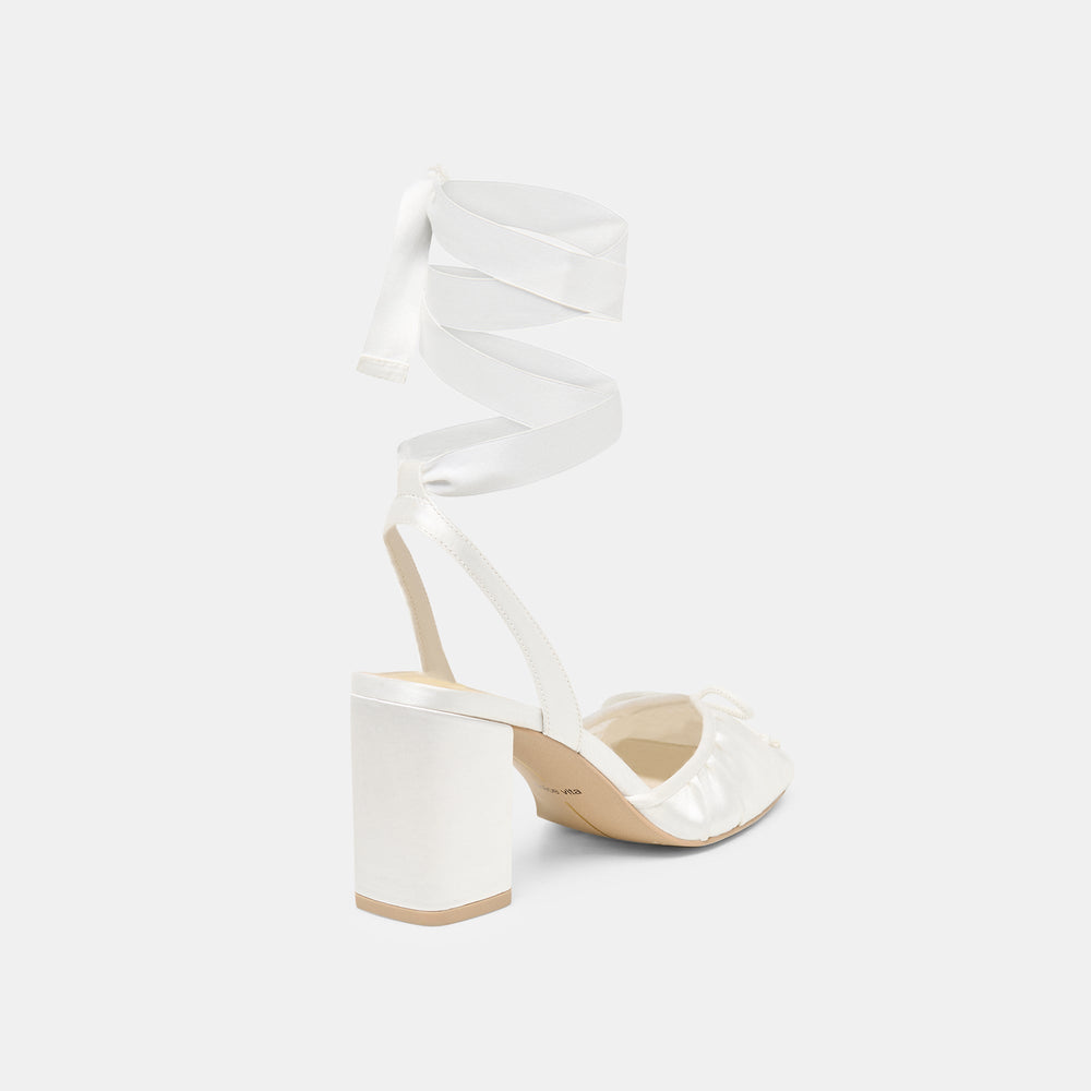 Dolce Vita SHOES | Tisha True White Satin Heels