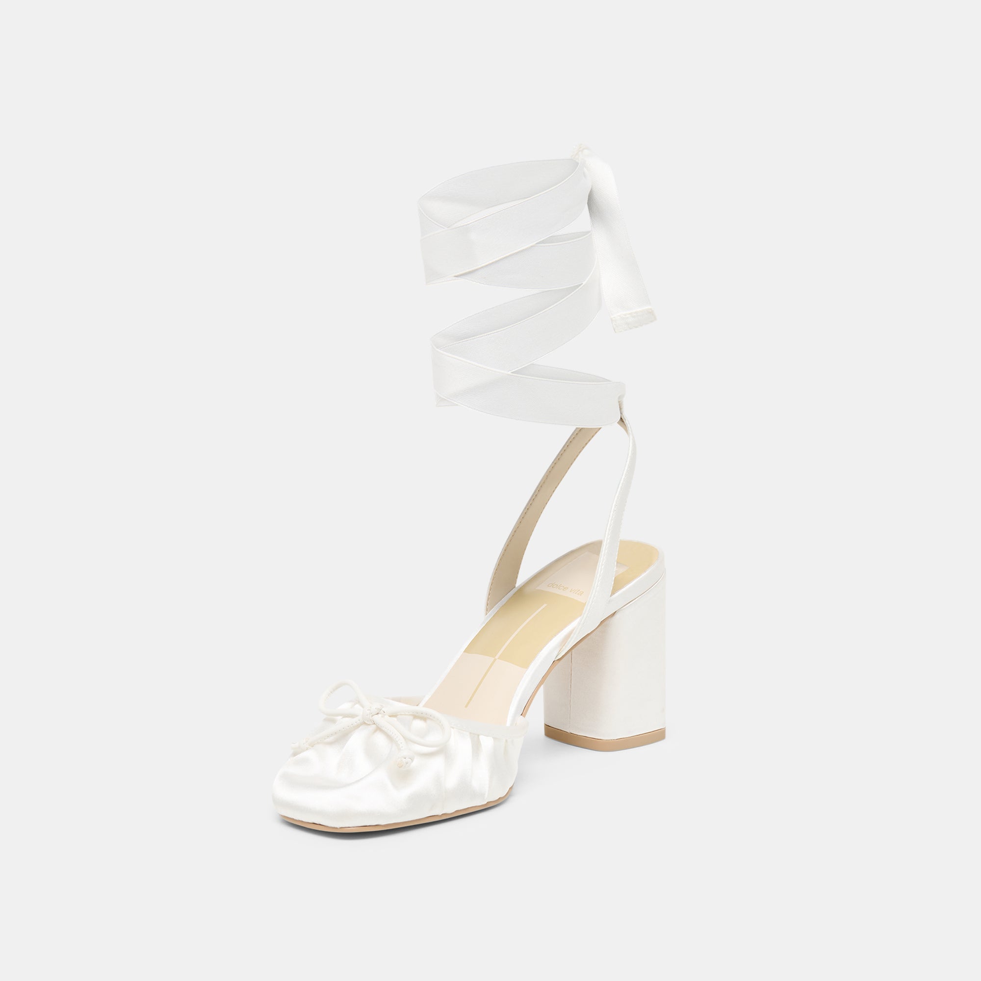 Dolce Vita SHOES | Tisha True White Satin Heels