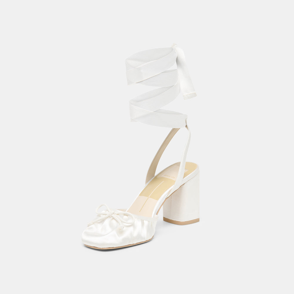 Dolce Vita SHOES | Tisha True White Satin Heels