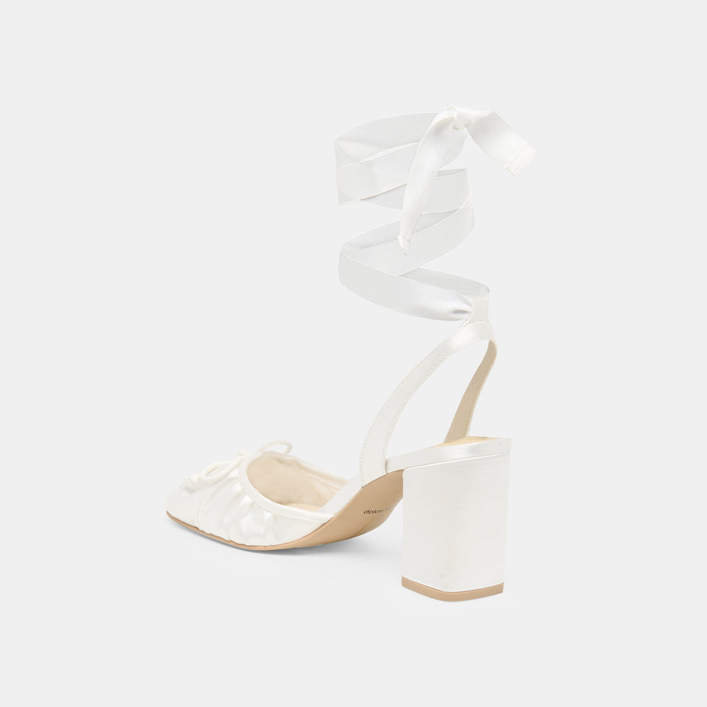 Dolce Vita SHOES | Tisha True White Satin Heels