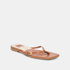 Dolce Vita SHOES | MALTA Cognac Leather Buckle Flip-Flop Sandals