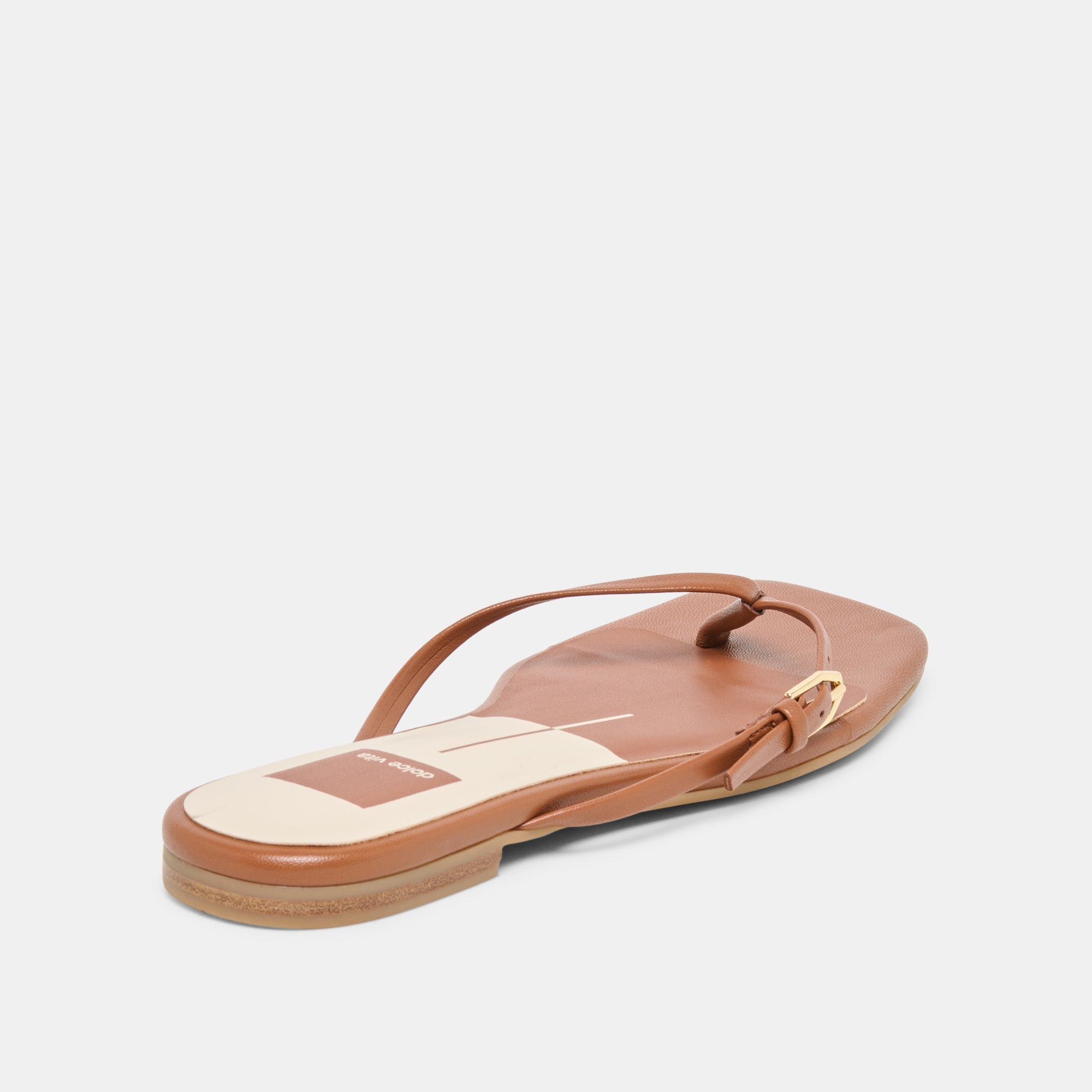 Dolce Vita SHOES | MALTA Cognac Leather Buckle Flip-Flop Sandals