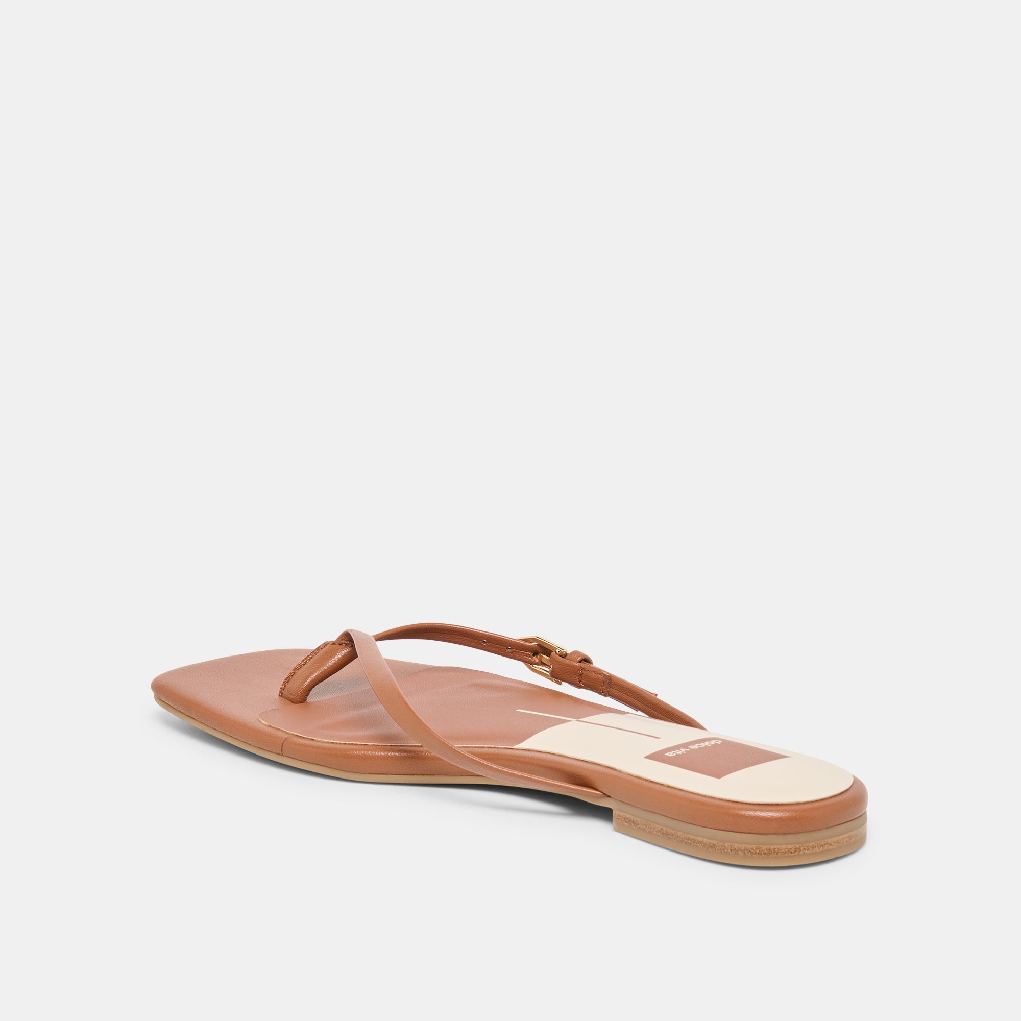 Dolce Vita SHOES | MALTA Cognac Leather Buckle Flip-Flop Sandals