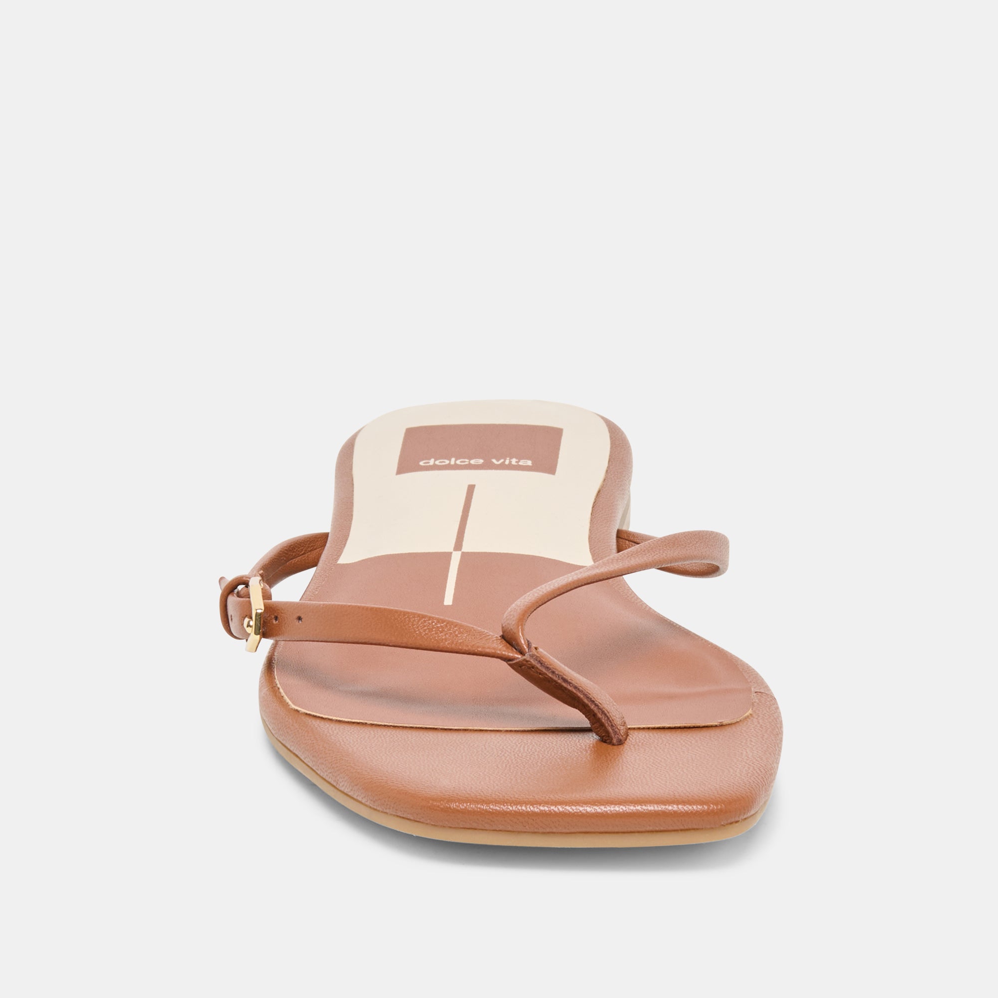 Dolce Vita SHOES | MALTA Cognac Leather Buckle Flip-Flop Sandals
