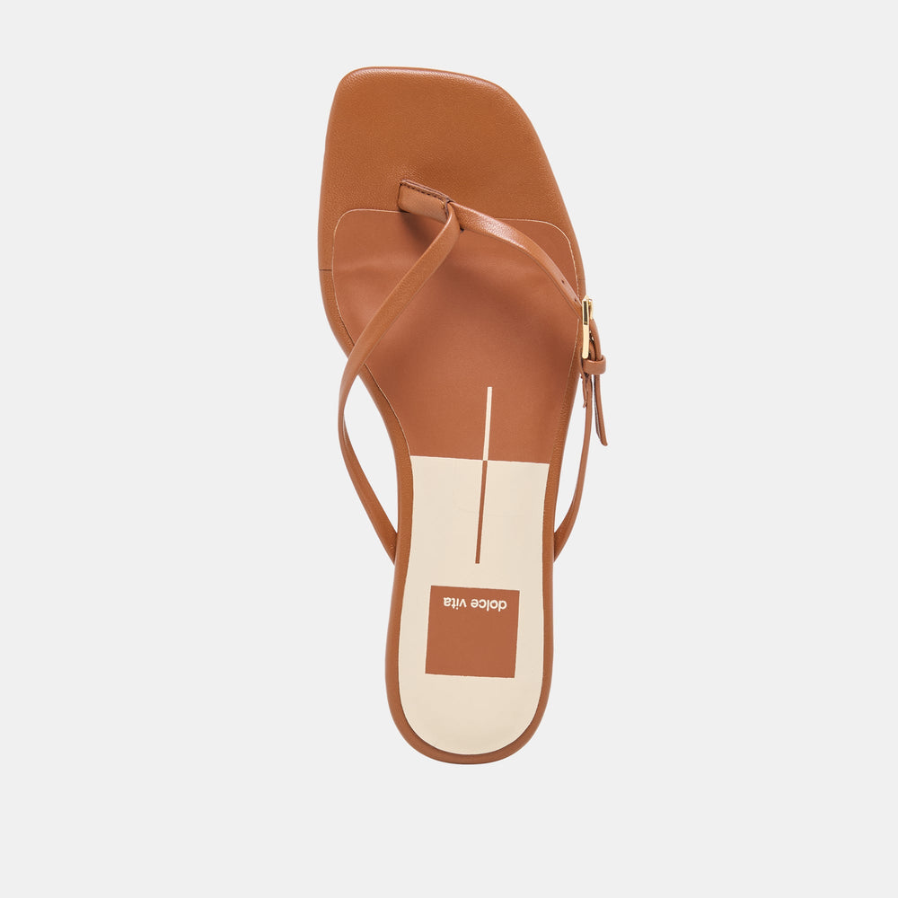 Dolce Vita SHOES | MALTA Cognac Leather Buckle Flip-Flop Sandals