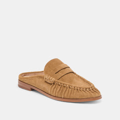 Dolce Vita SHOES | BETZY Lt Brown Suede Closed-Toe Slip-On Loafers