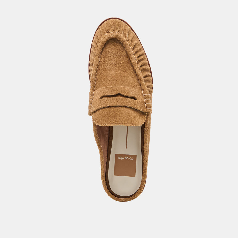 Dolce Vita SHOES | BETZY Lt Brown Suede Closed-Toe Slip-On Loafers