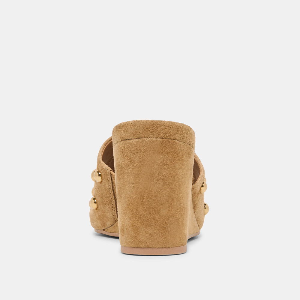 Dolce Vita SHOES | Holta Stud Lt Brown Suede Wedges