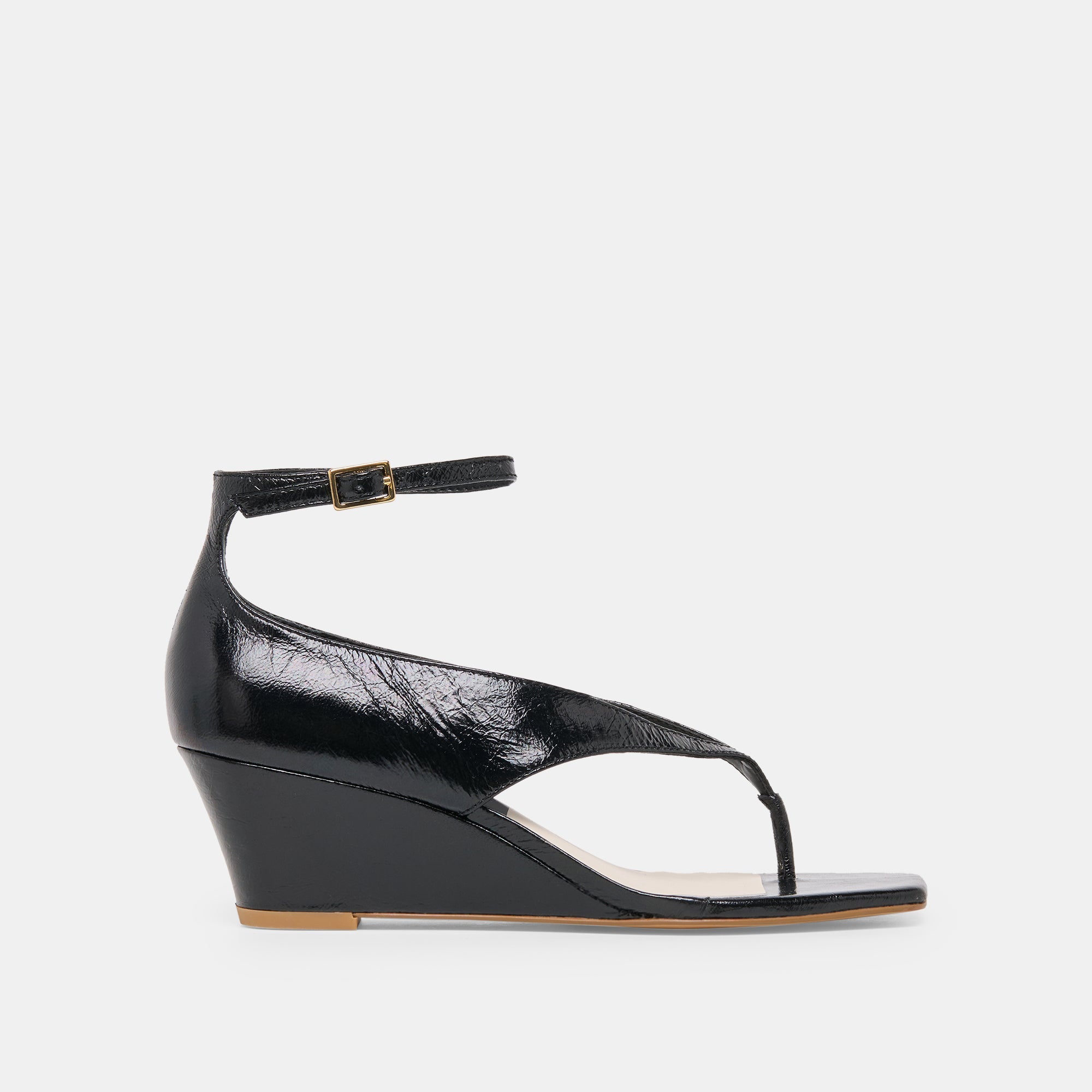 Dolce Vita SHOES | Quinny Black Leather Wedges