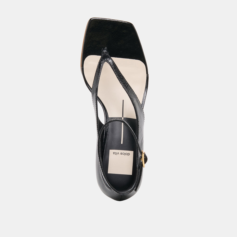 Dolce Vita SHOES | Quinny Black Leather Wedges
