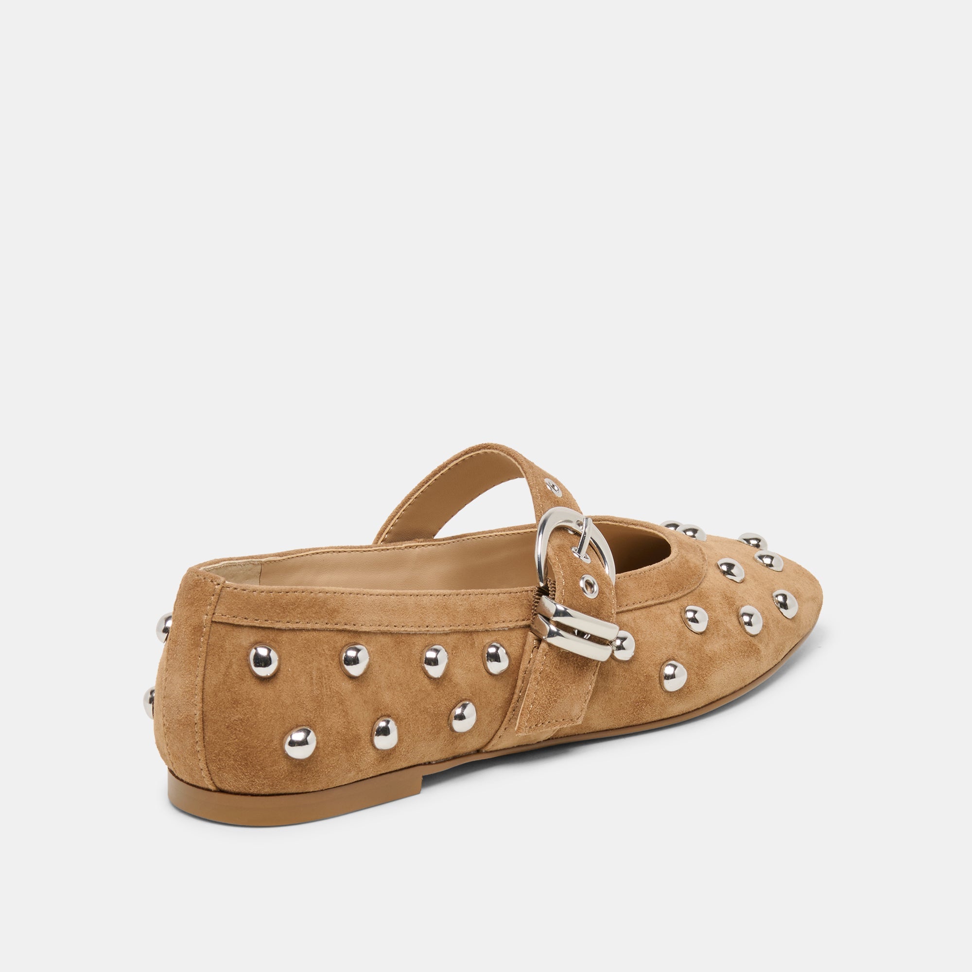 Dolce Vita SHOES | Mikel Stud Lt Brown Suede Ballet Flats