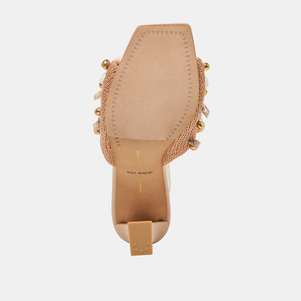 Dolce Vita SHOES | Tylah Toffee Beaded Raffia Heels