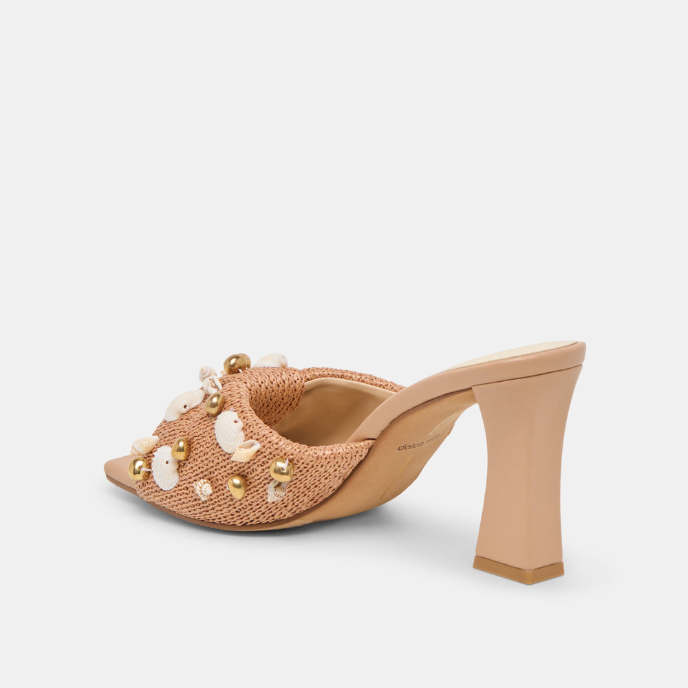 Dolce Vita SHOES | Tylah Toffee Beaded Raffia Heels