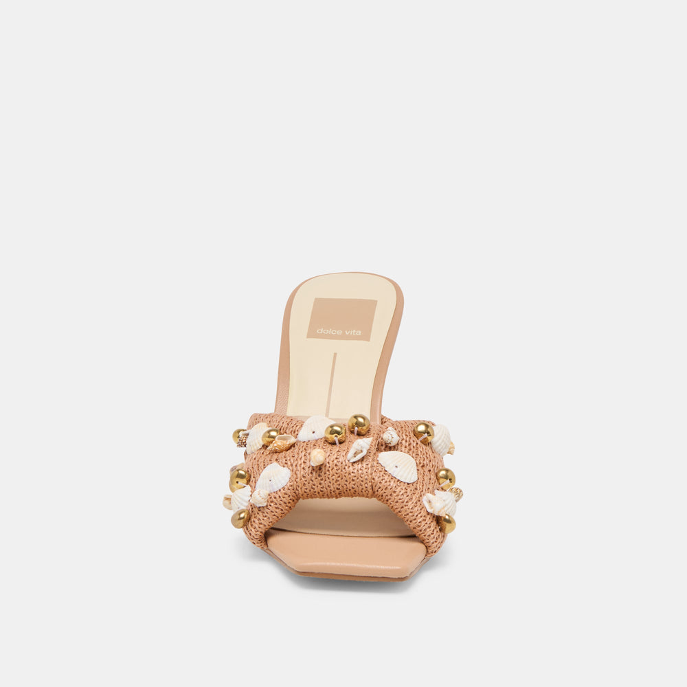 Dolce Vita SHOES | Tylah Toffee Beaded Raffia Heels