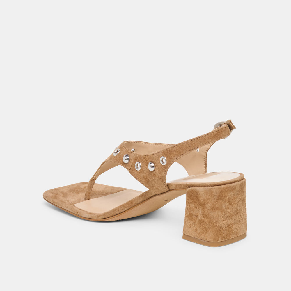 Dolce Vita SHOES | Yves Stud Lt Brown Suede Heels