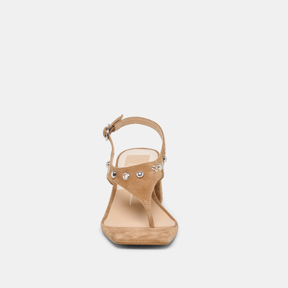 Dolce Vita SHOES | Yves Stud Lt Brown Suede Heels