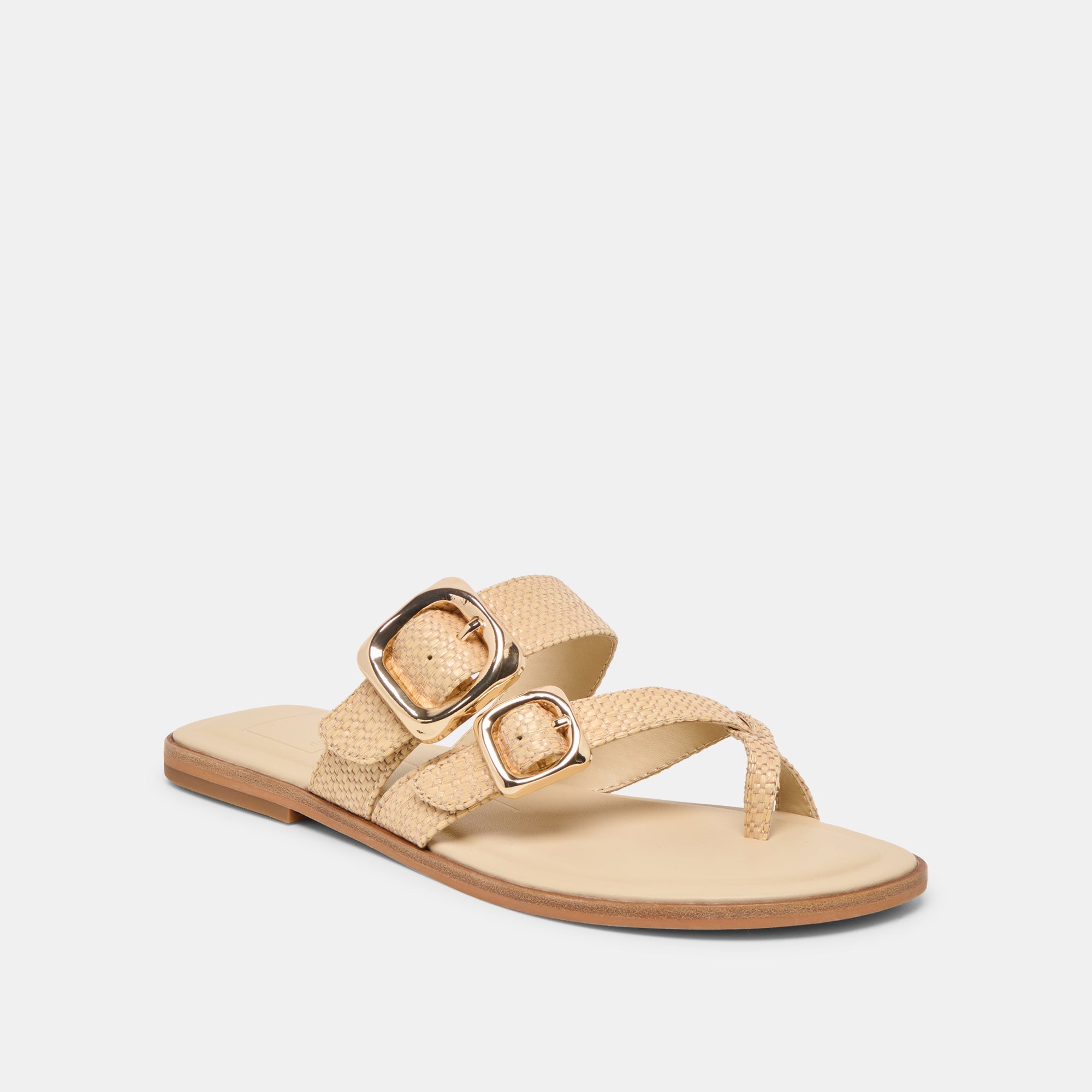 Dolce Vita SHOES | SHORE Sand Raffia Flip-Flop Buckled Sandals