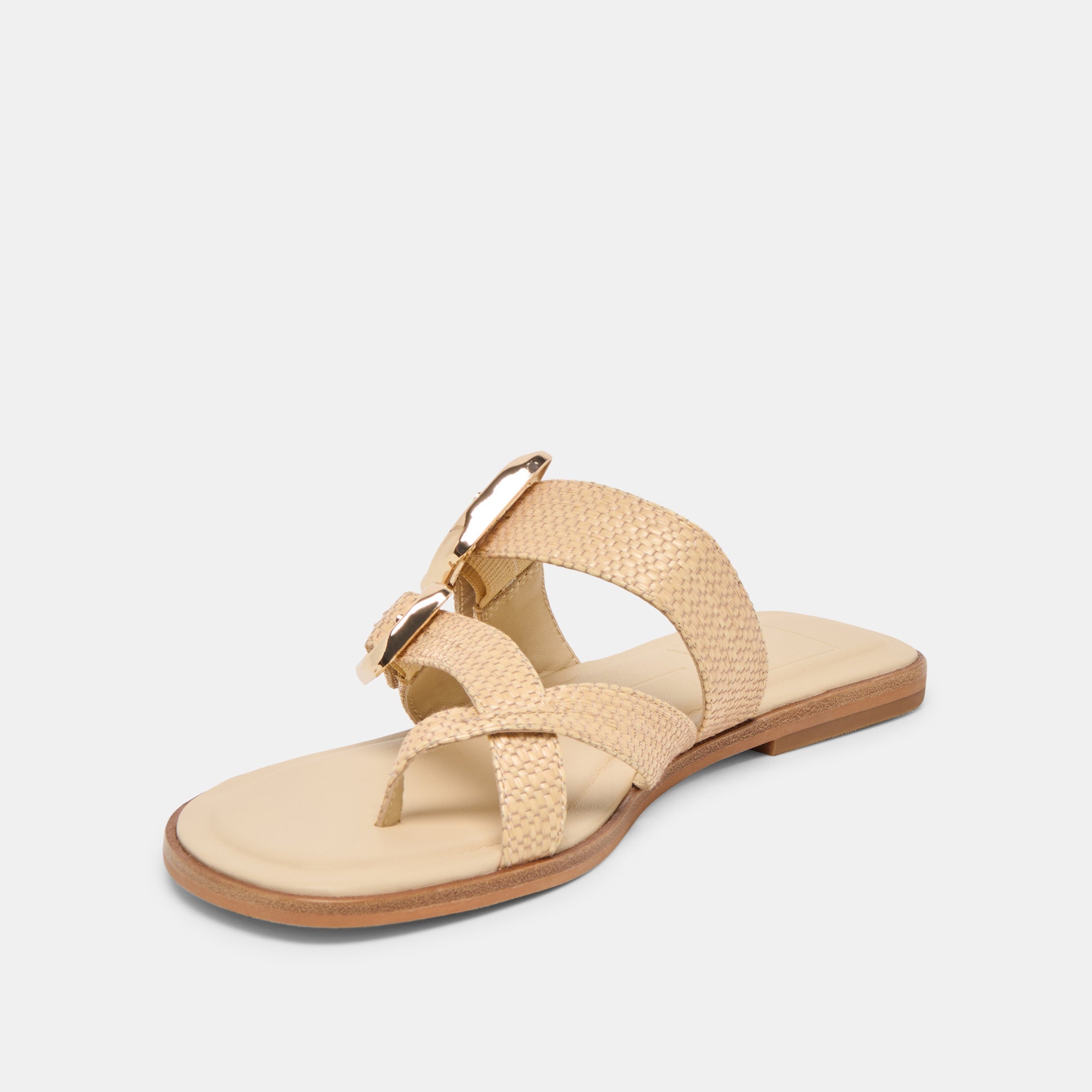 Dolce Vita SHOES | SHORE Sand Raffia Flip-Flop Buckled Sandals