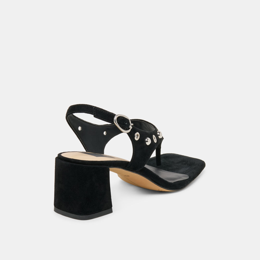 Dolce Vita SHOES | Yves Stud Onyx Suede Heels