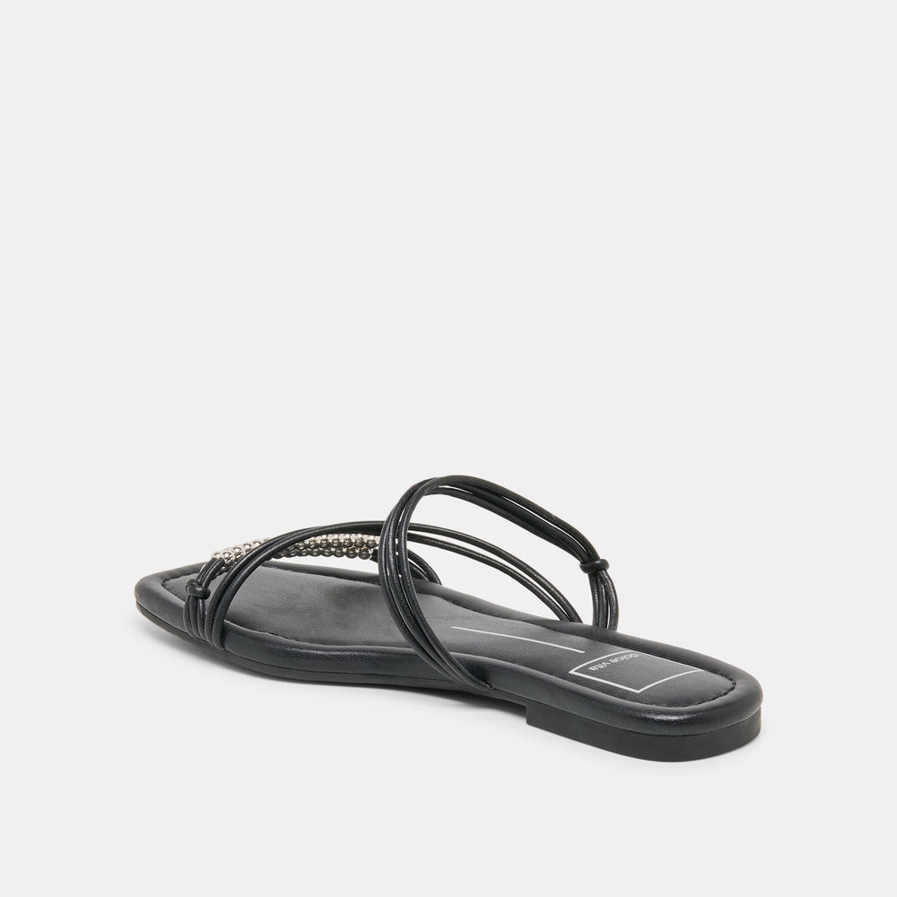 Dolce Vita SHOES | LYNDEE BEAD Black Stella Strappy Open-Toe Sandals
