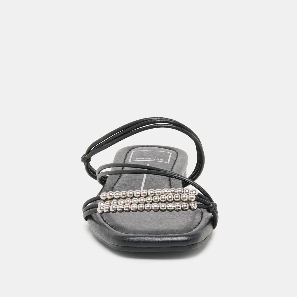 Dolce Vita SHOES | LYNDEE BEAD Black Stella Strappy Open-Toe Sandals