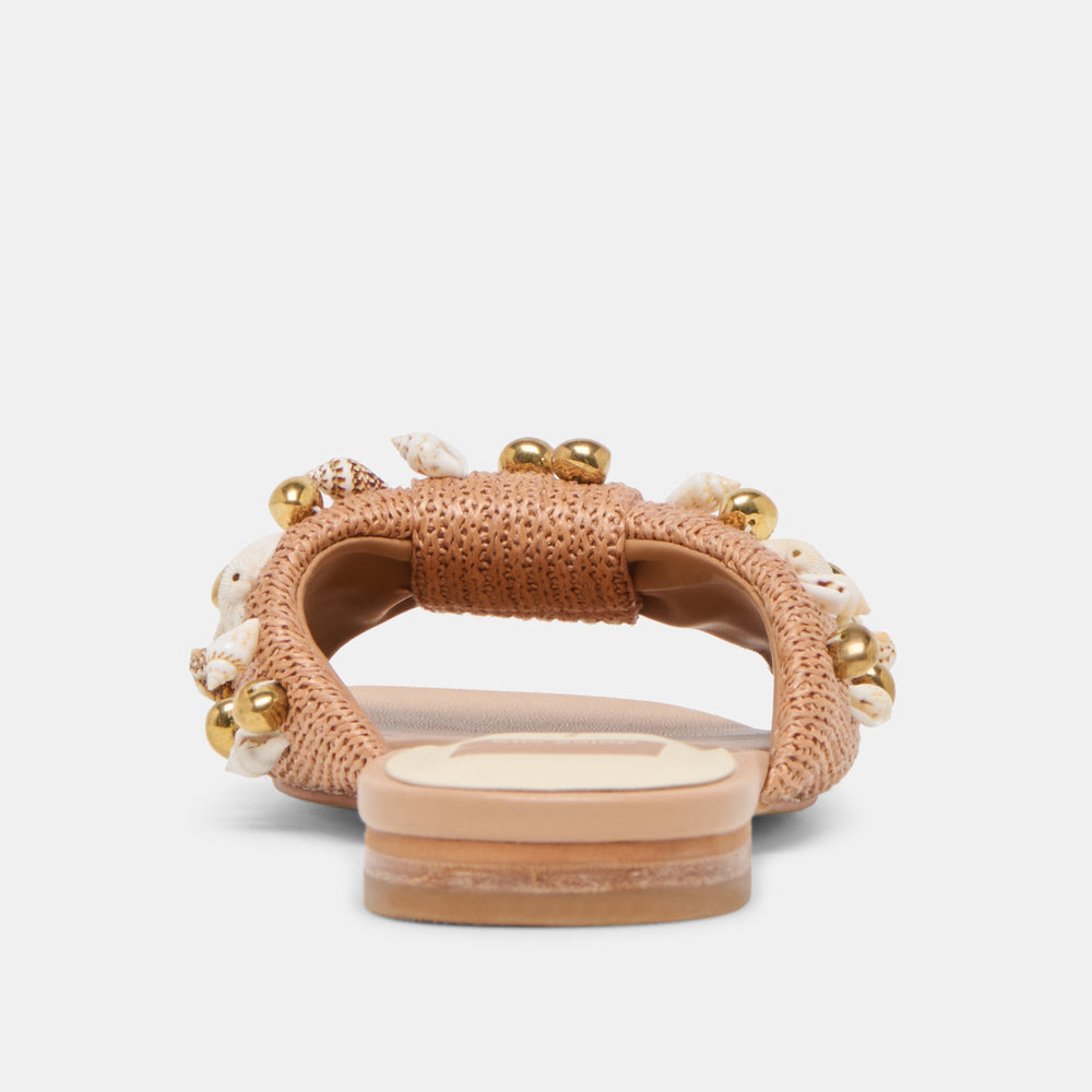 Dolce Vita SHOES | Lizza Toffee Beaded Raffia Sandals