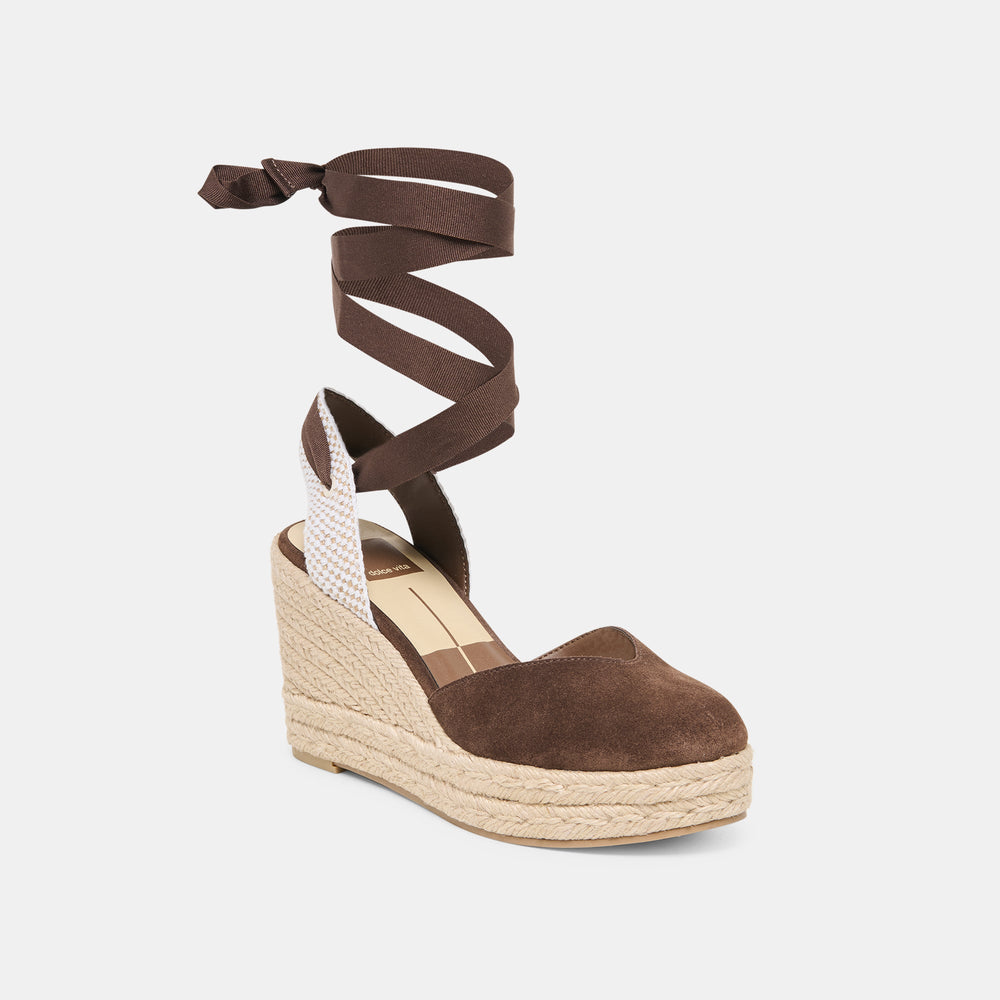 Dolce Vita SHOES | Noura Dk Brown Suede Wedges