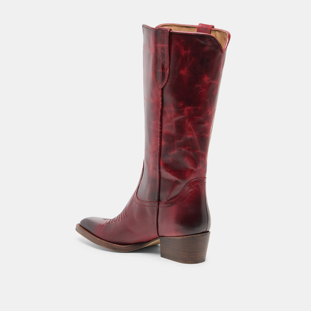 Dolce Vita SHOES | VIGLA Garnet Leather Pointed-Toe Western Boots