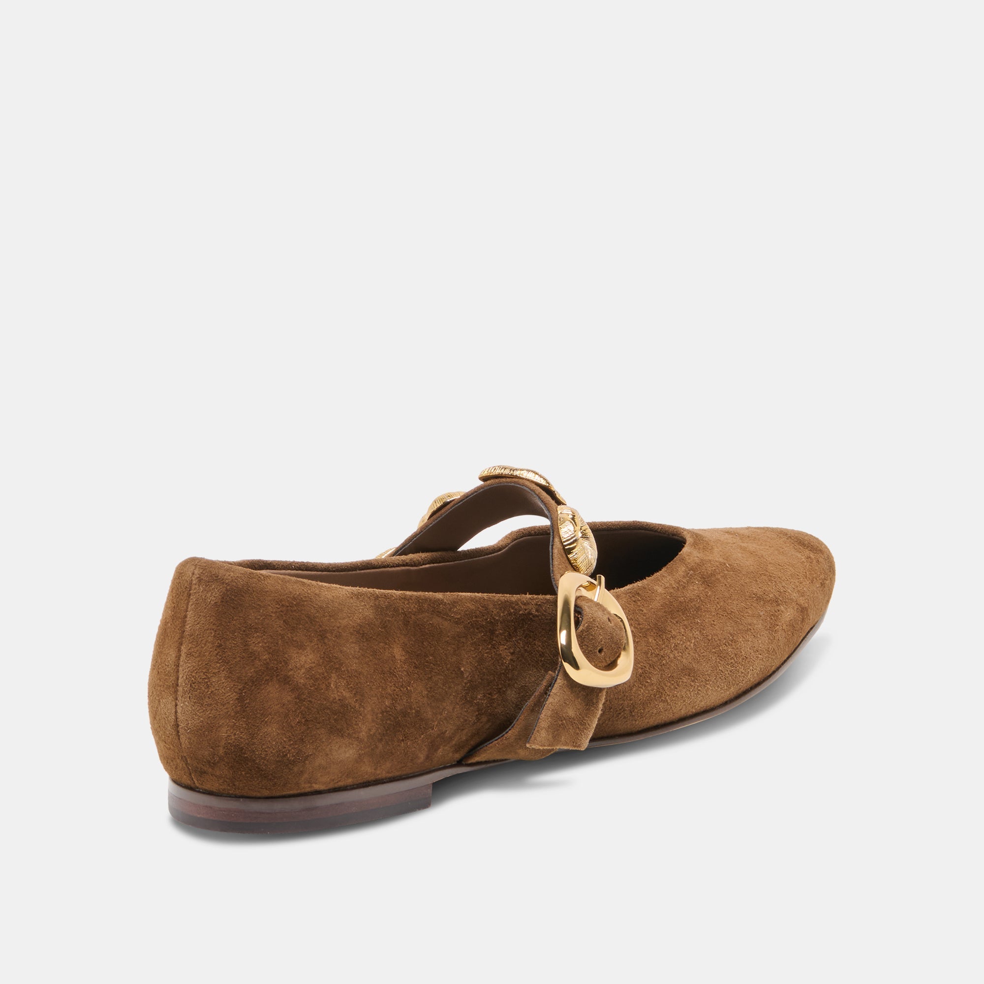 Dolce Vita SHOES | LOREE Chesnut Suede Mary-Jane Metal Detail Ballet Flats