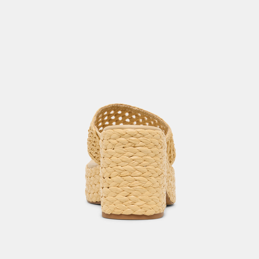 Dolce Vita SHOES | RIPPLE Lt Natural Raffia Platform Thong Block Heel