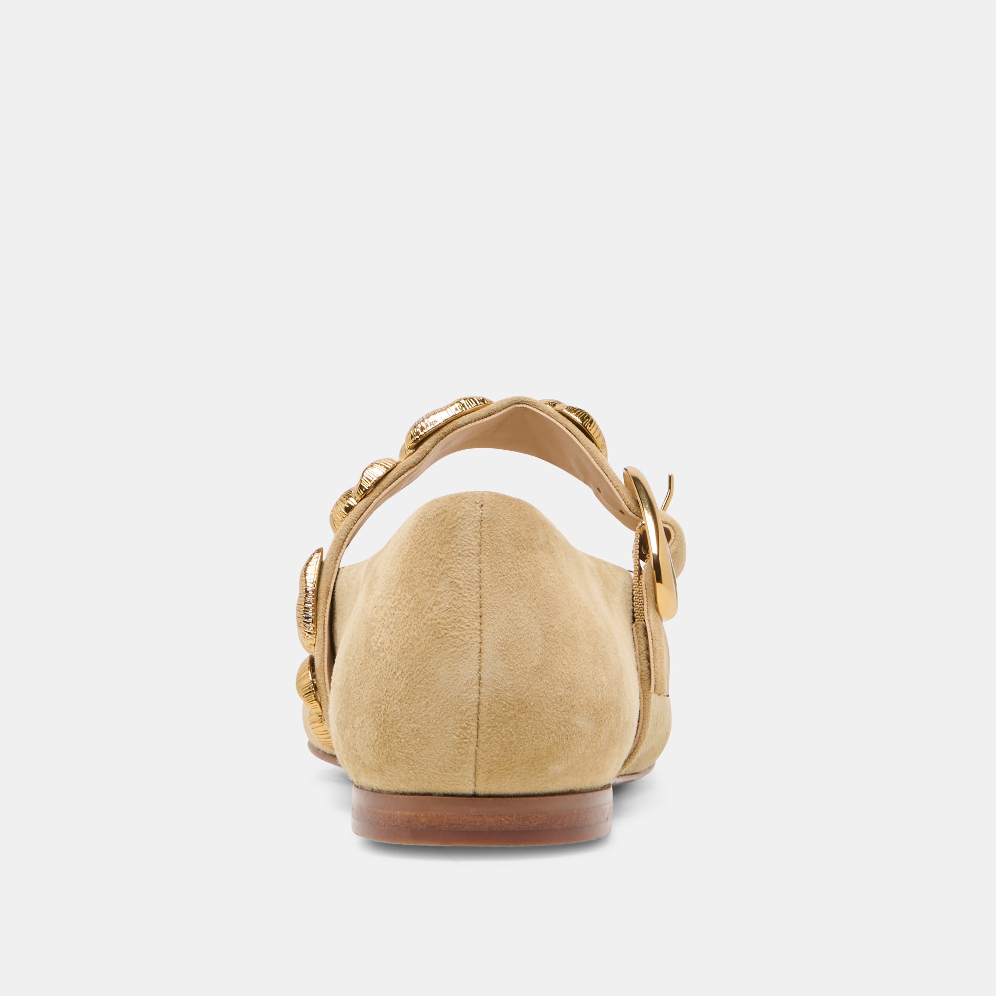 Dolce Vita SHOES | LOREE Desert Taupe Suede Mary-Jane Metal Detail Ballet Flats