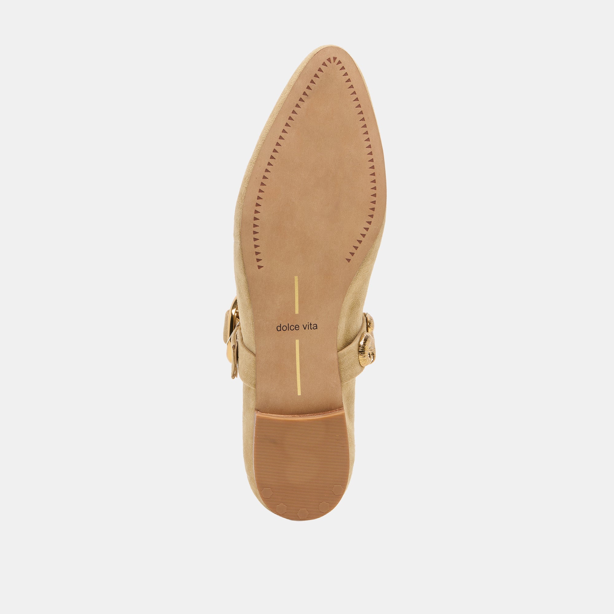 Dolce Vita SHOES | LOREE Desert Taupe Suede Mary-Jane Metal Detail Ballet Flats