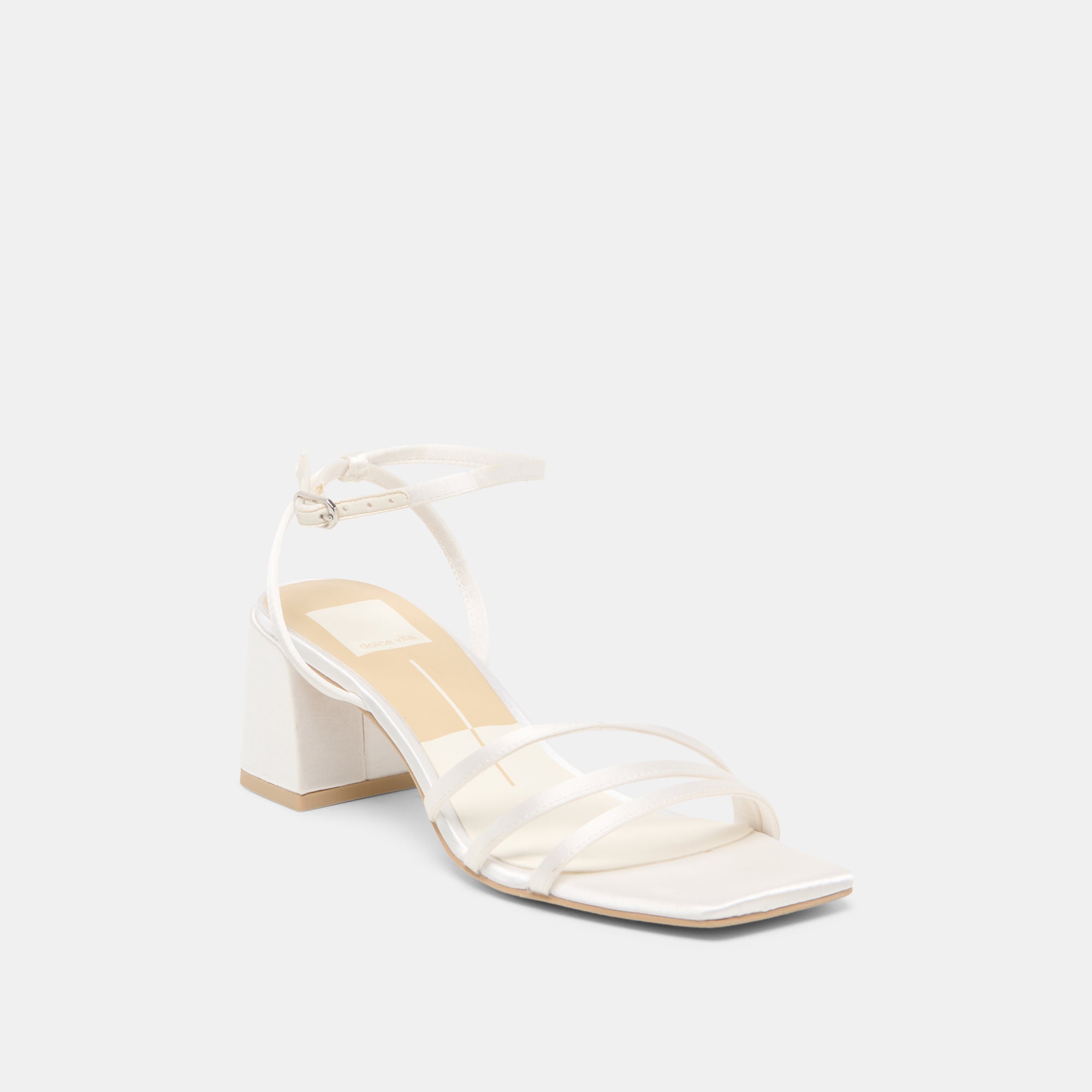 Dolce Vita SHOES | Ysabel True White Satin Heels