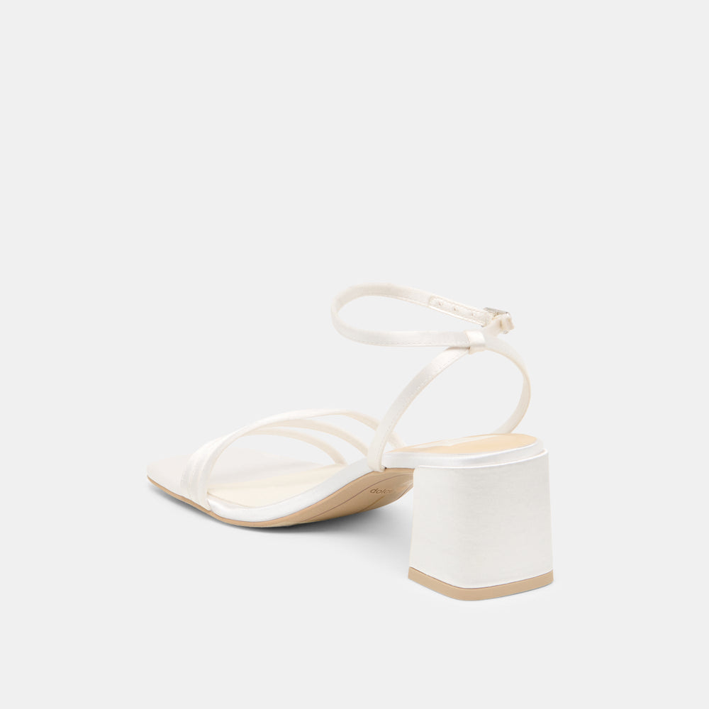 Dolce Vita SHOES | Ysabel True White Satin Heels