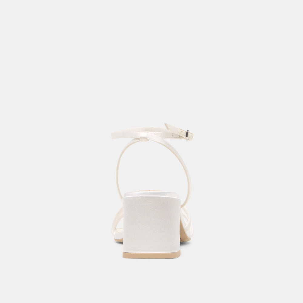 Dolce Vita SHOES | Ysabel True White Satin Heels