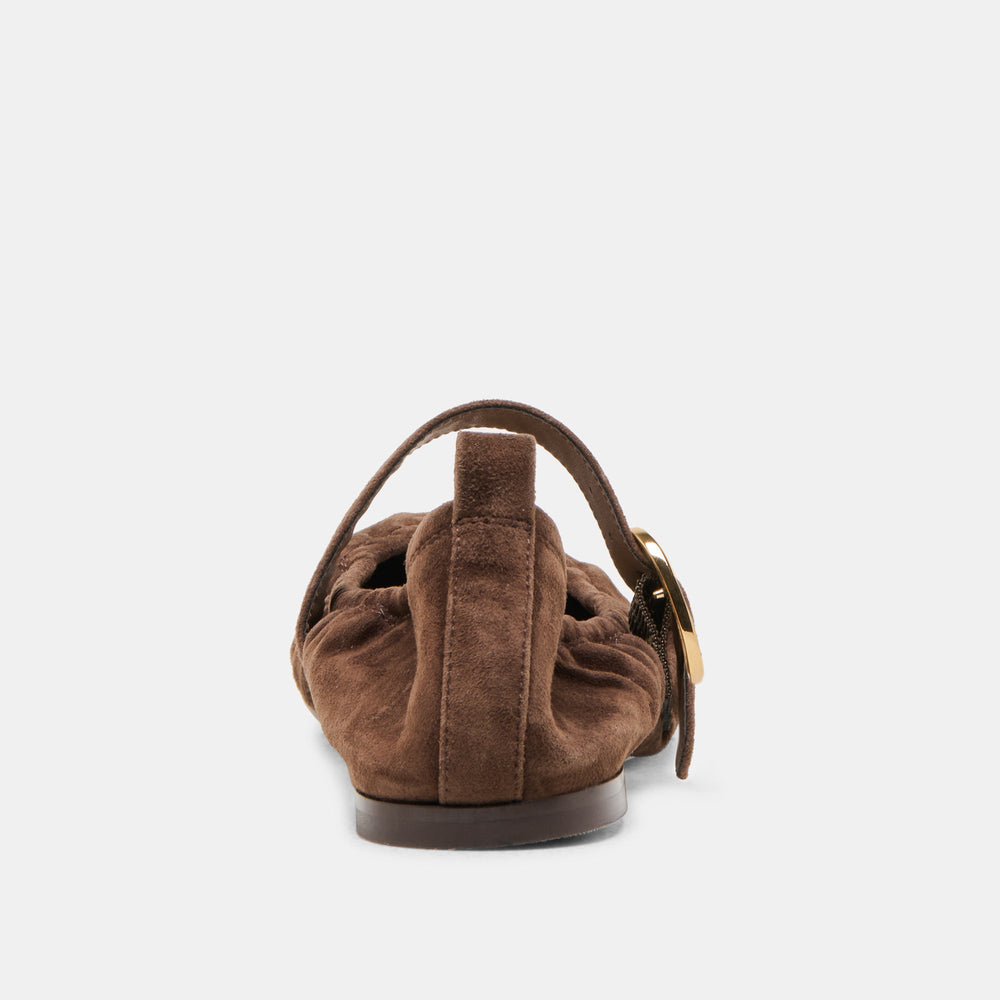 Dolce Vita SHOES | Caely Dk Brown Suede Ballet Flats