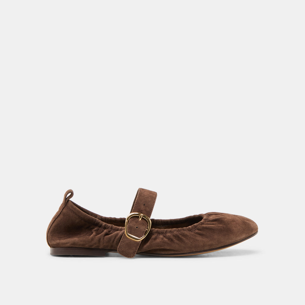 Dolce Vita SHOES | Caely Dk Brown Suede Ballet Flats