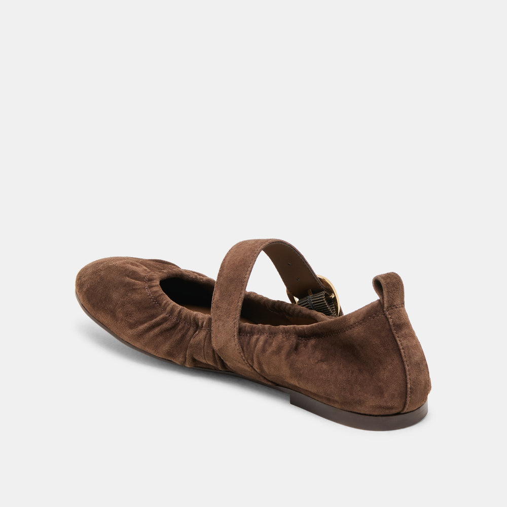 Dolce Vita SHOES | Caely Dk Brown Suede Ballet Flats