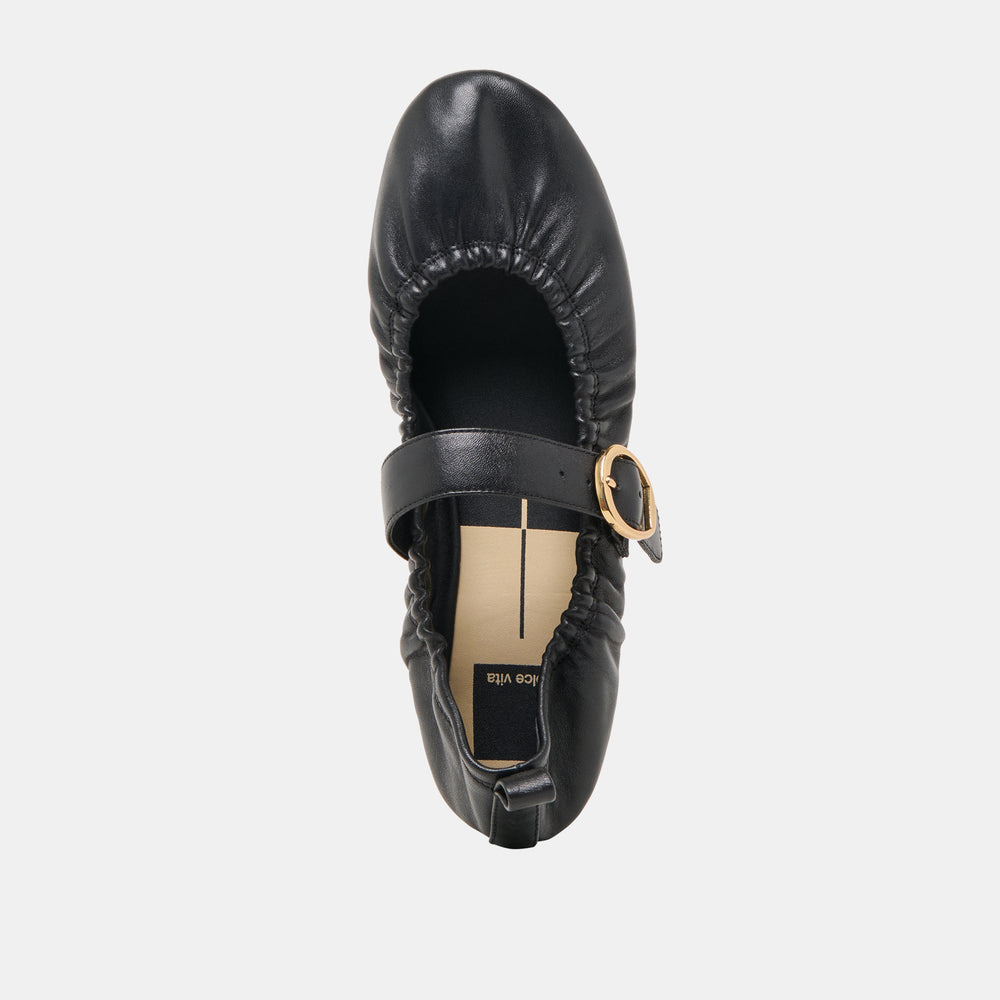 Dolce Vita SHOES | Caely Black Leather Ballet Flats