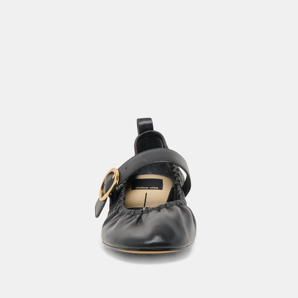 Dolce Vita SHOES | Caely Black Leather Ballet Flats