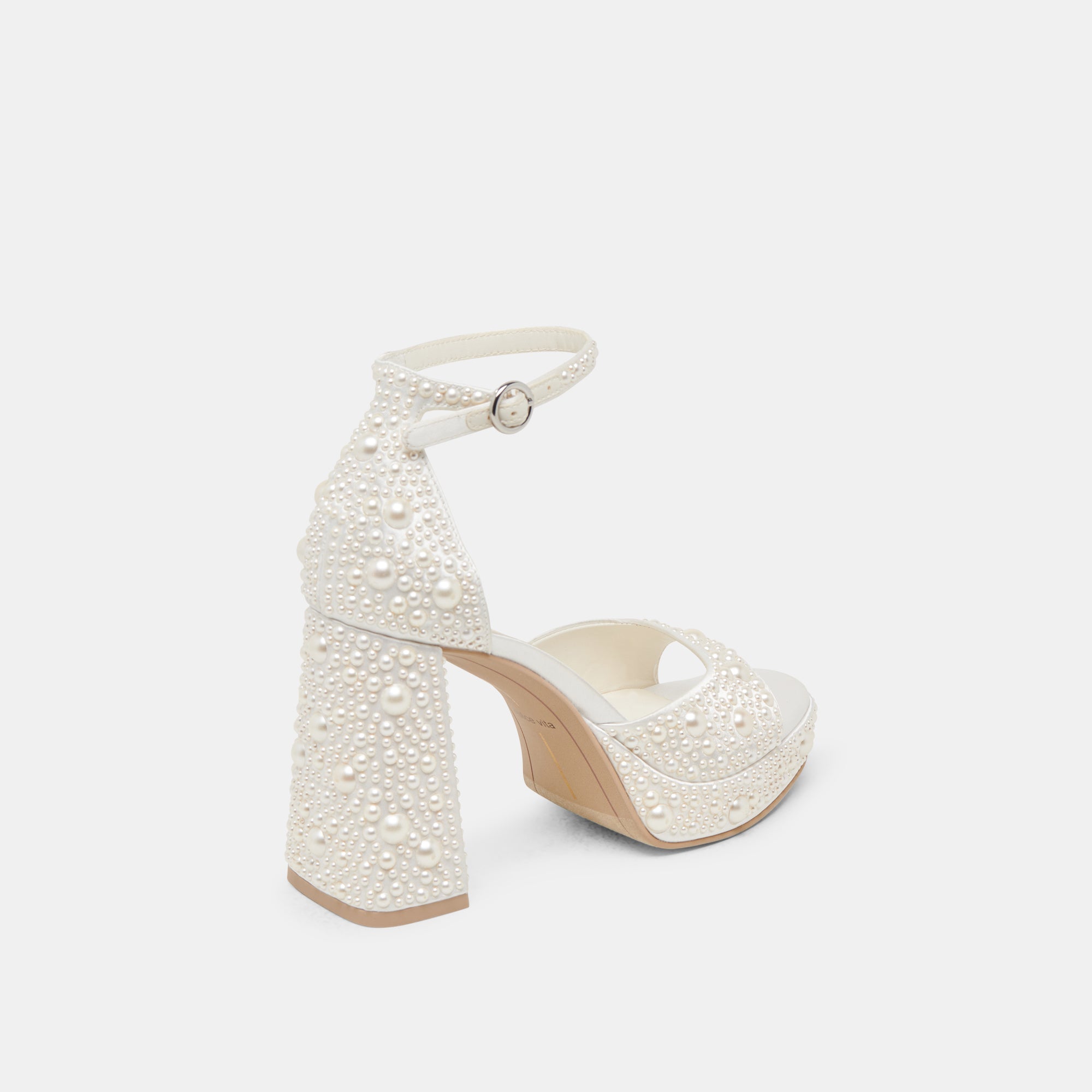 Dolce Vita SHOES | PANDRO PEARL HEELS TRUE WHITE SATIN
 – Dolce Vita